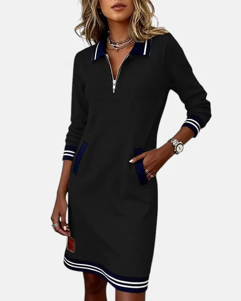 Jeanne | Chic Long-Sleeve Dress in Cotton