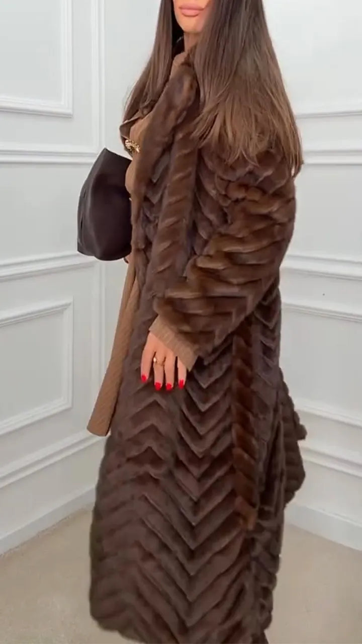 Women Lapel Plush Temperament Casual Coat