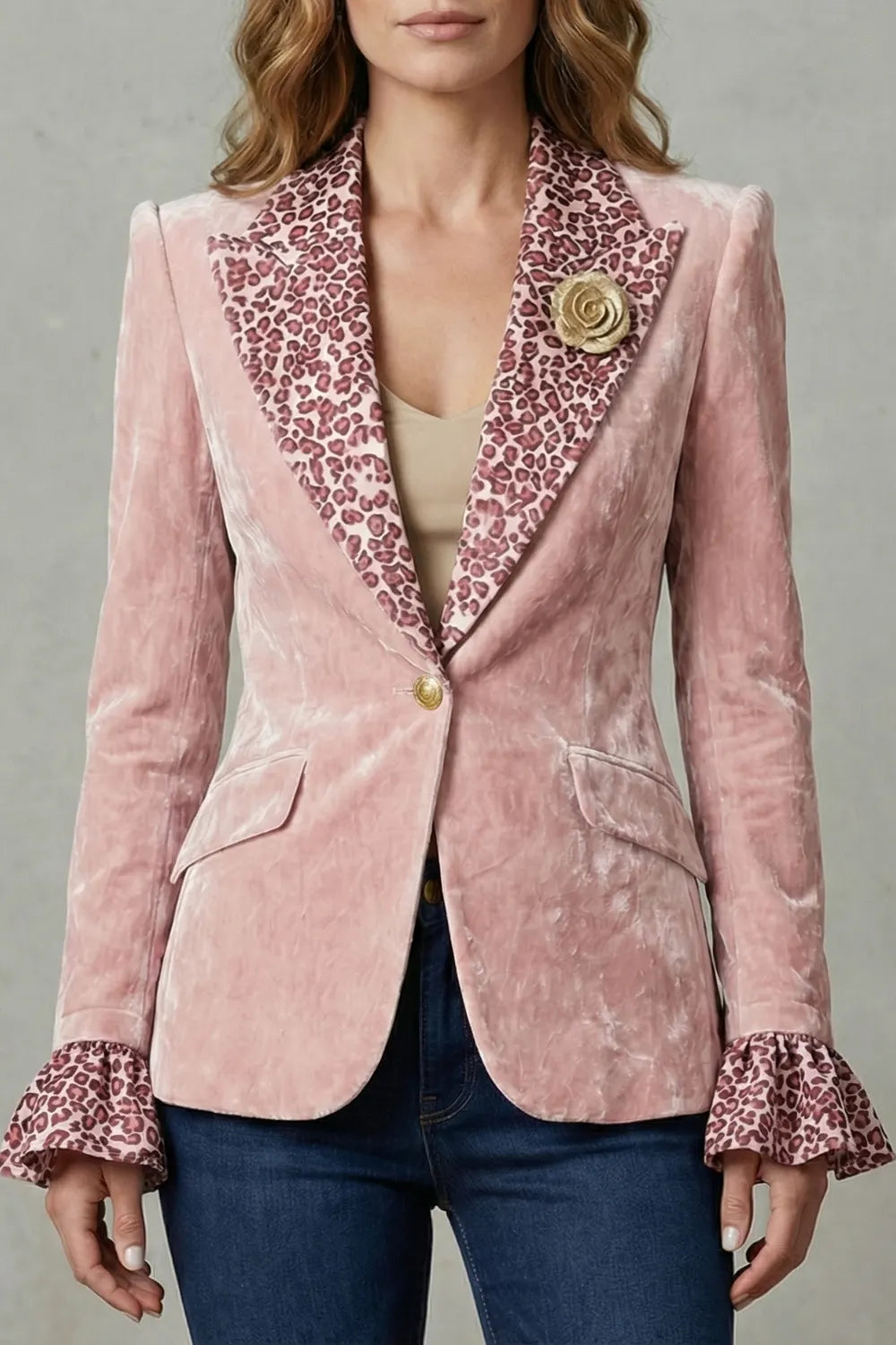 Printed lapel statement – Velvet blazer