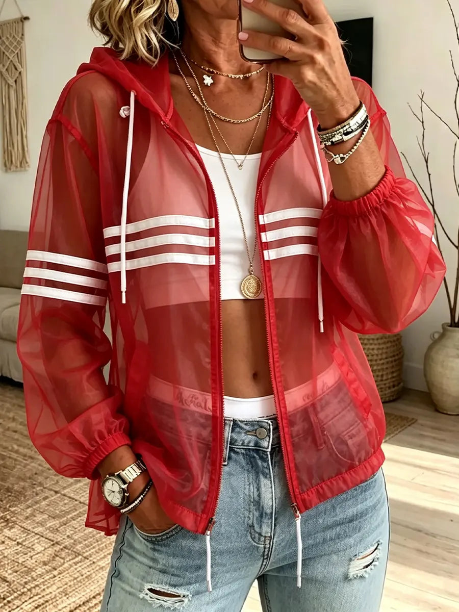 Women’s Sheer Mesh Hooded Sun Protection Jacket