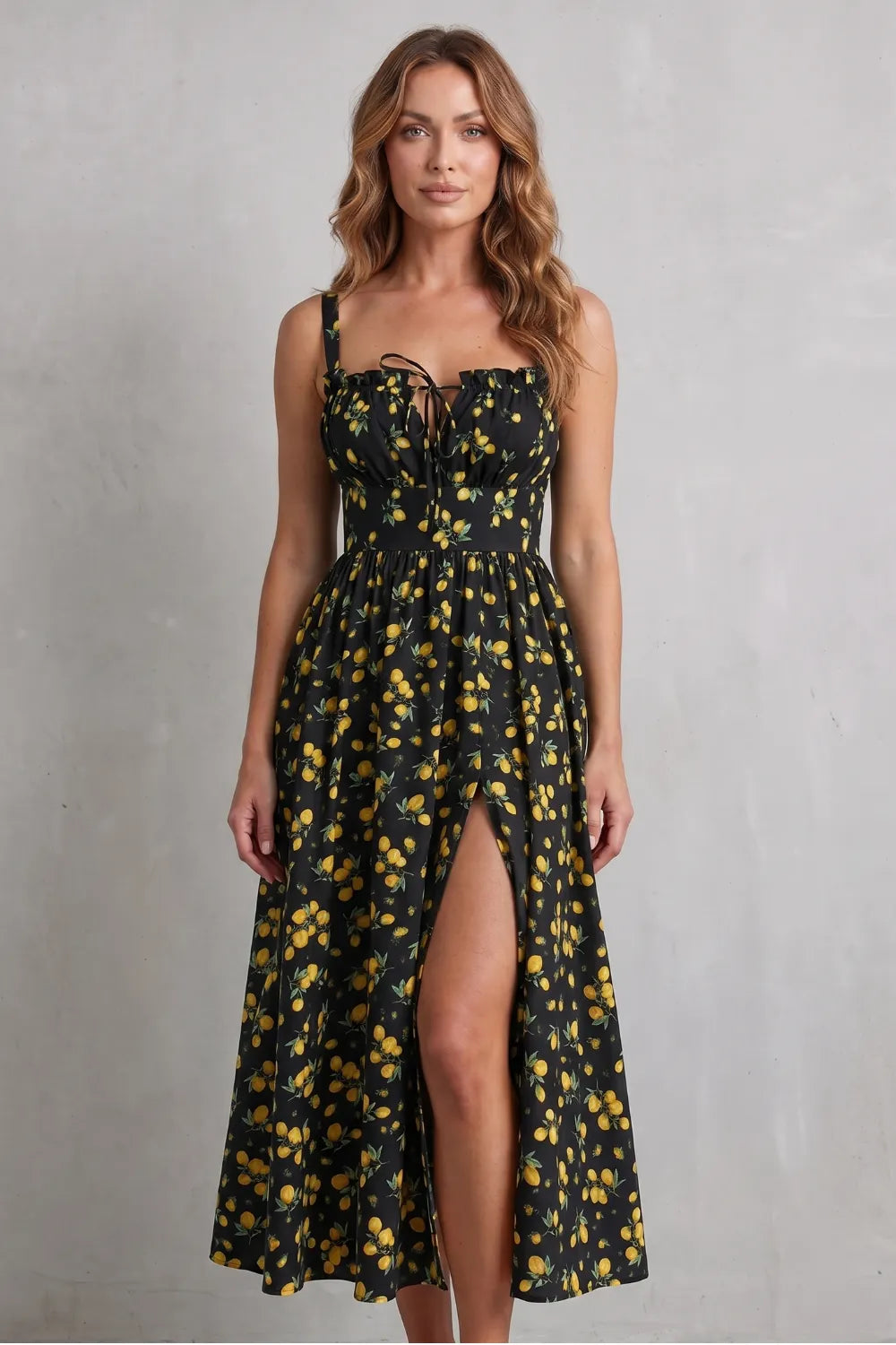 Sweet fruit print romance – Maxi dress