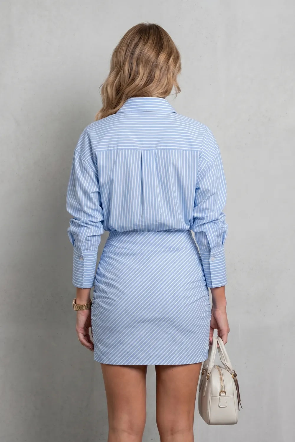 Tailored striped silhouette – Mini dress
