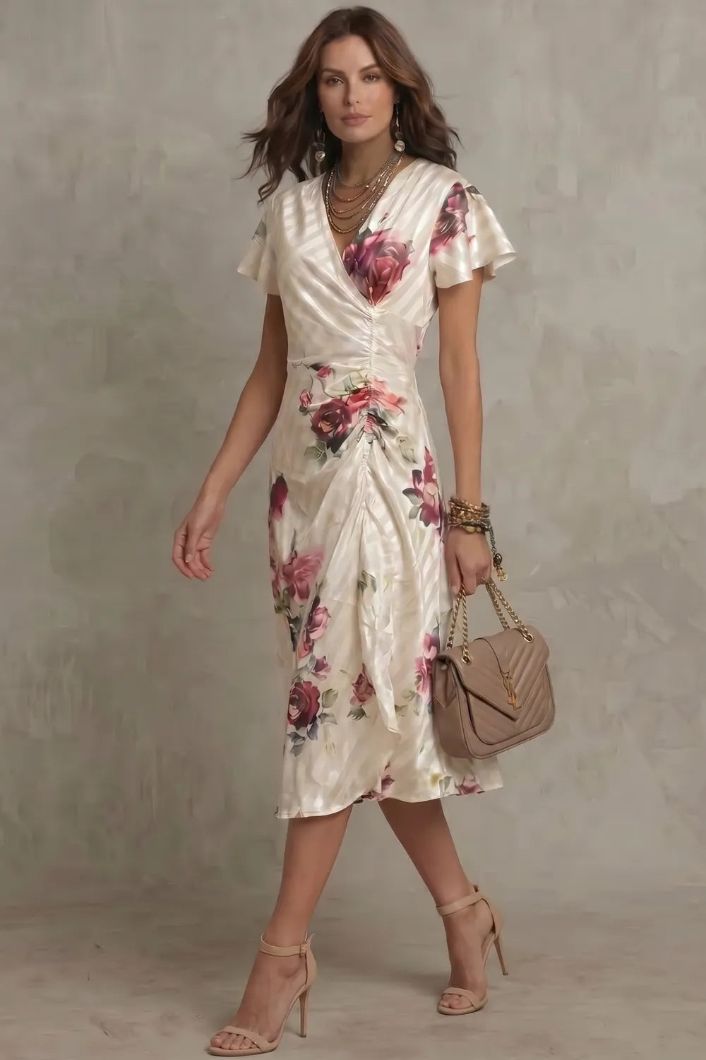 Vintage satin romance – Midi dress