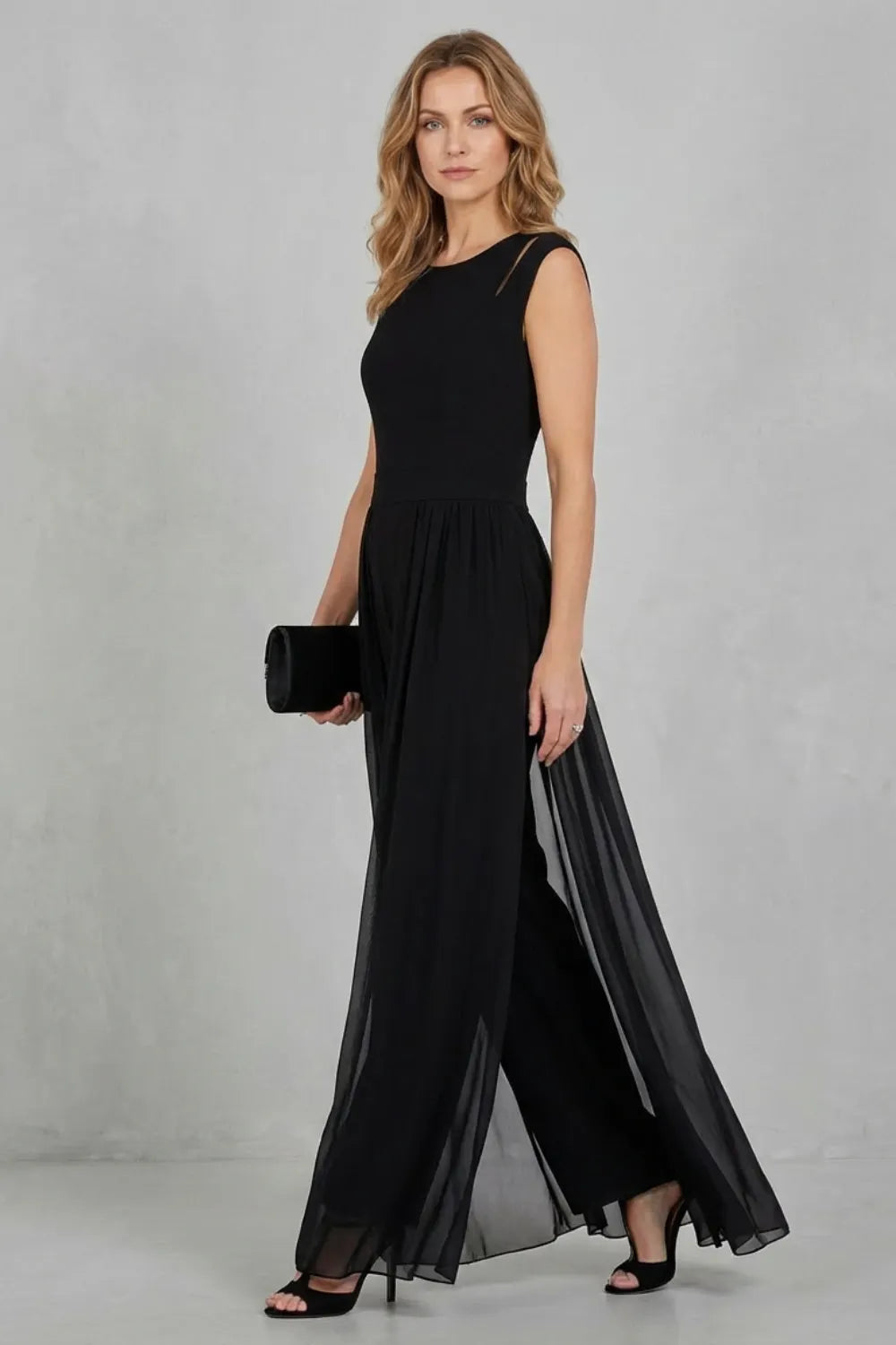 Sheer panel cutout – Evening jumpsuit