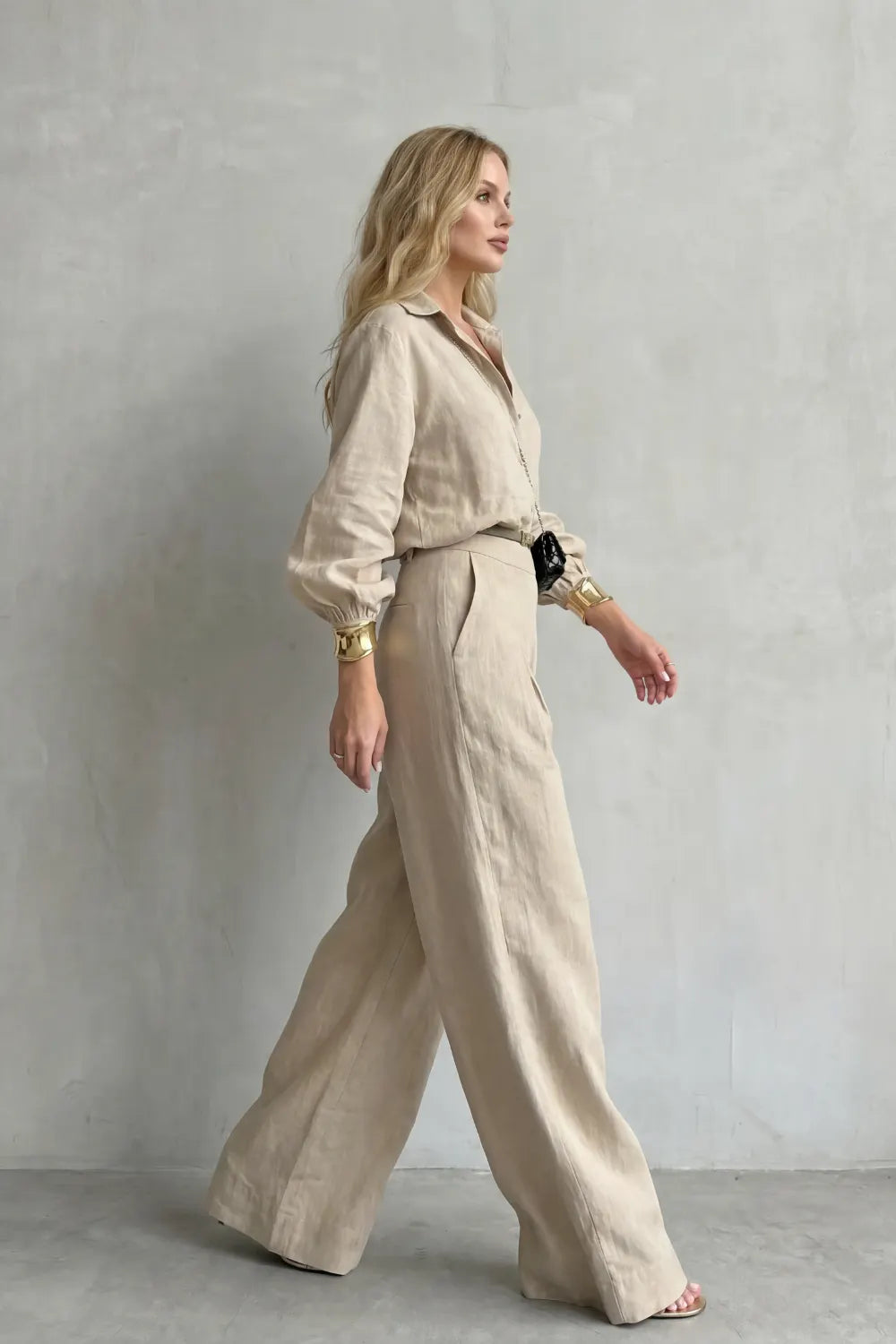 Tailored elegance – Two-piece wide-leg set