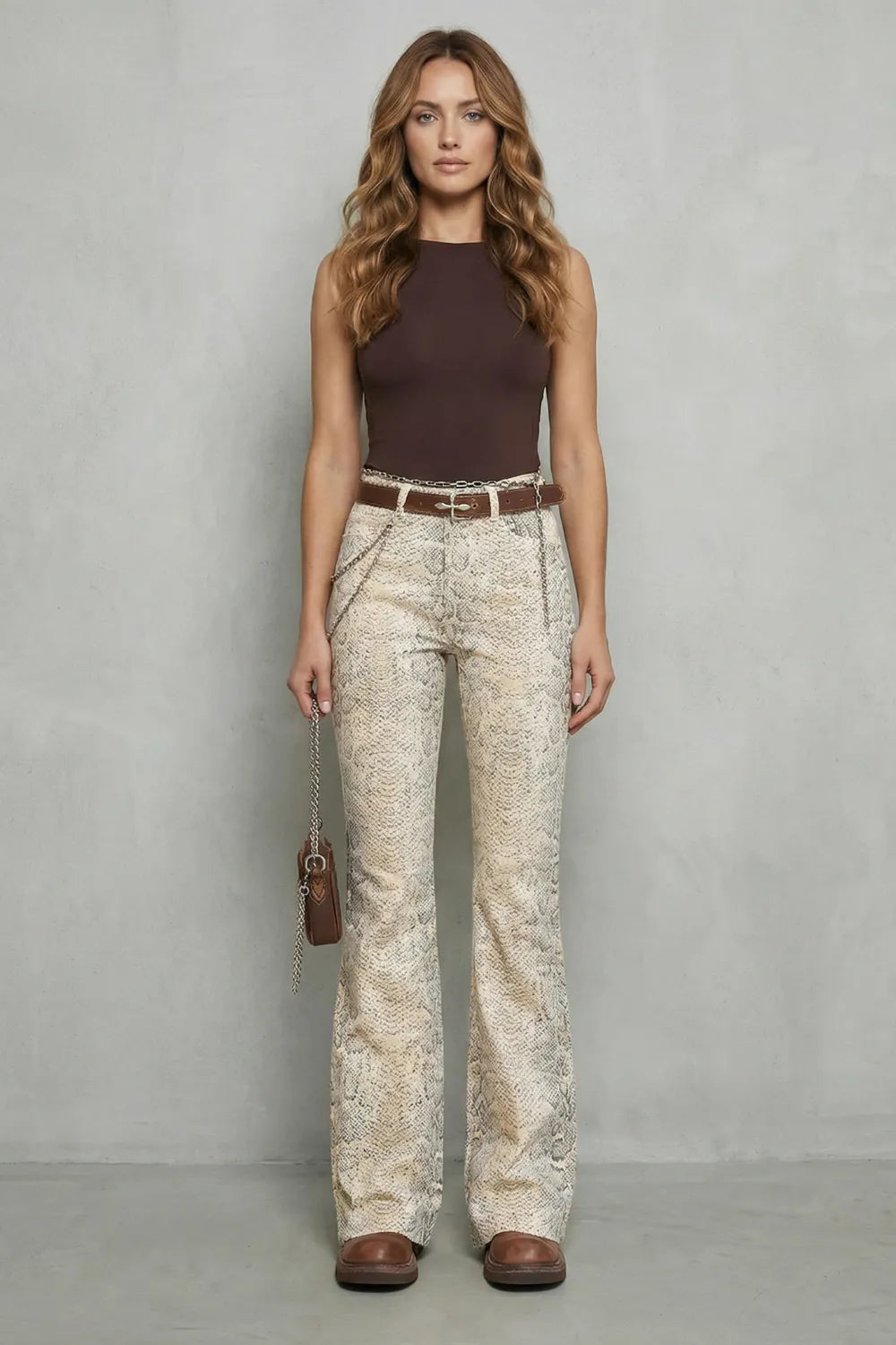 Snake print elegance – Palazzo jeans