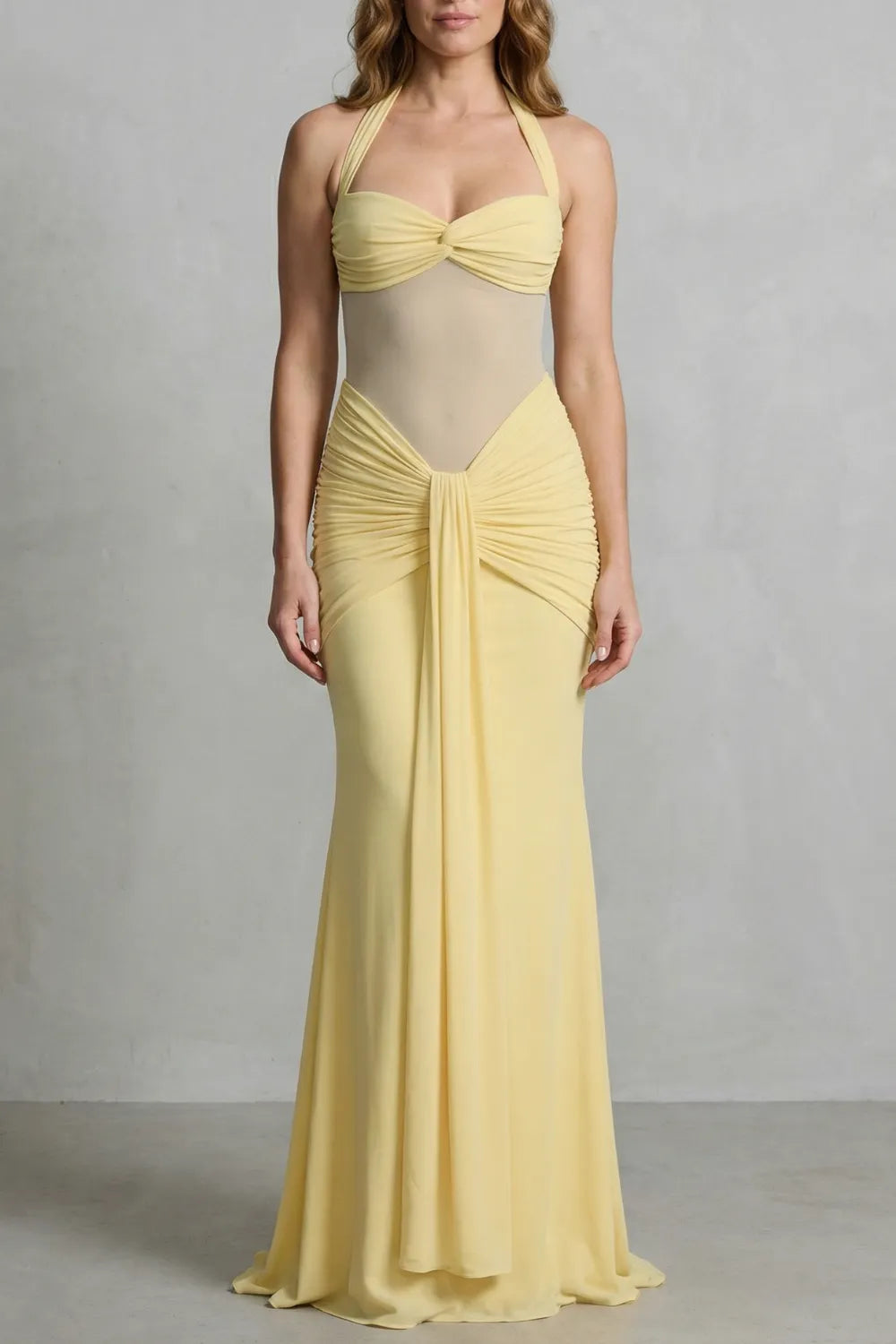 Draped sculpt elegance – Maxi dress