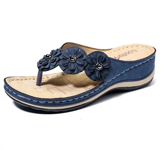 Women’s Orthopedic Arch Support Flowers Clip Toe Sandals