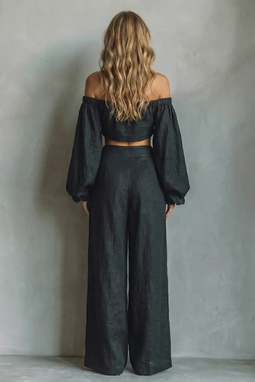 Off shoulder flowy silhouette – Two piece set