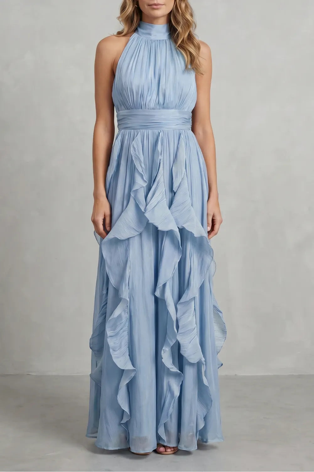 Ruffled chiffon elegance – Maxi dress