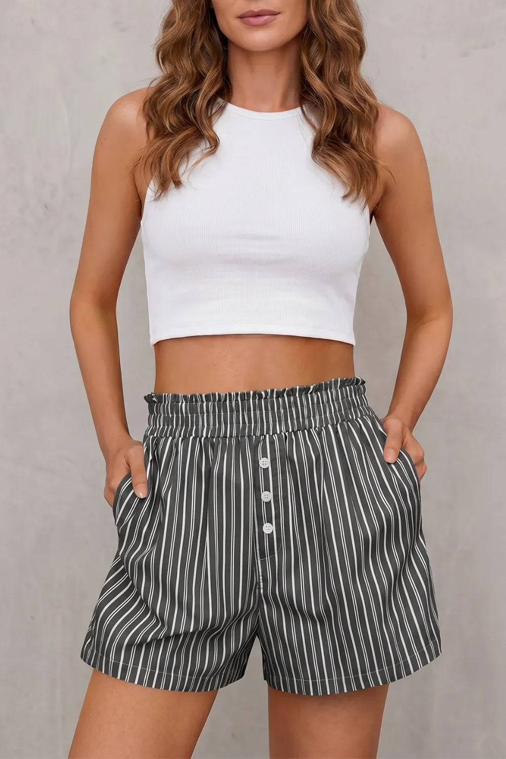 Striped relaxed charm – Casual shorts