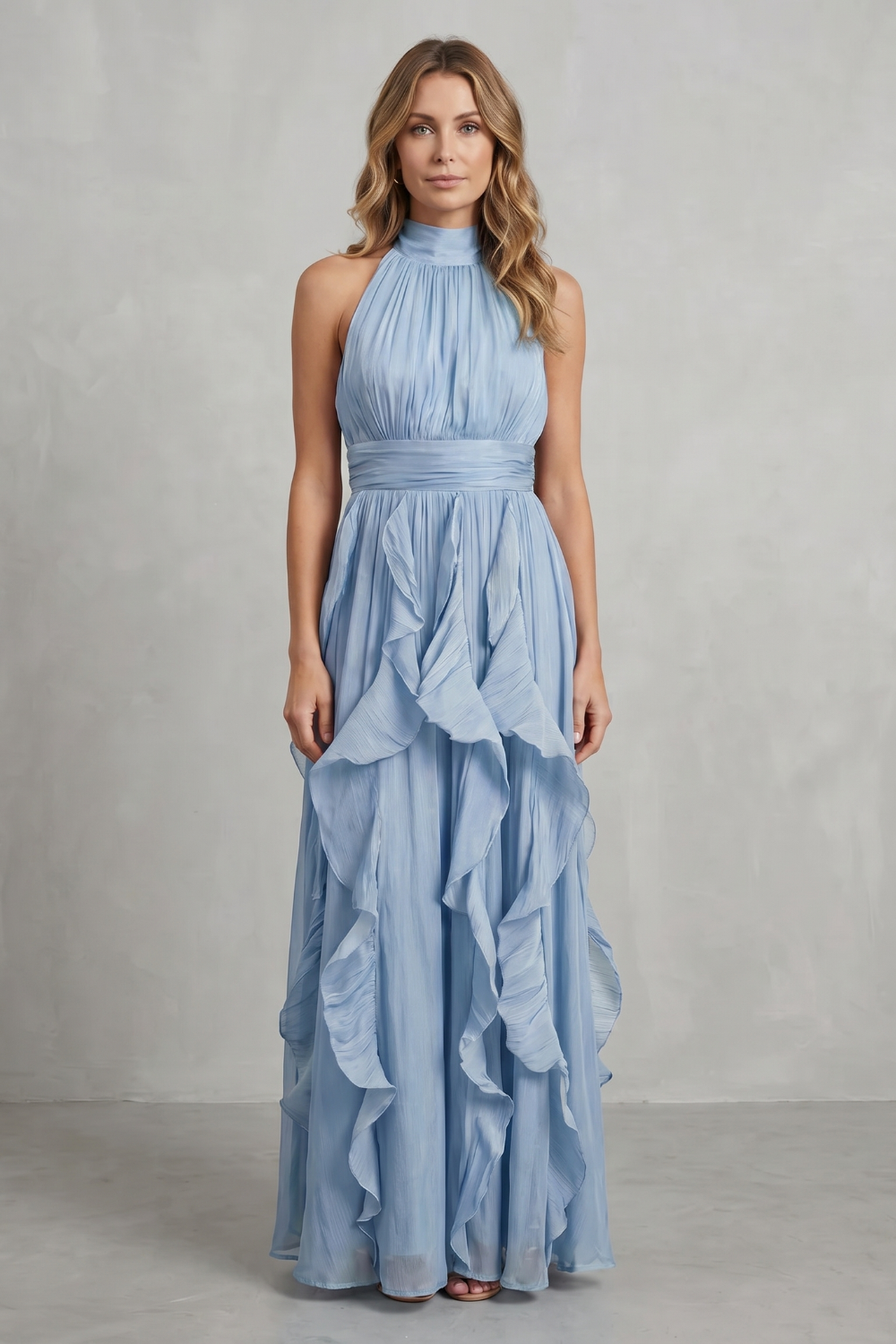 Ruffled chiffon elegance – Maxi dress