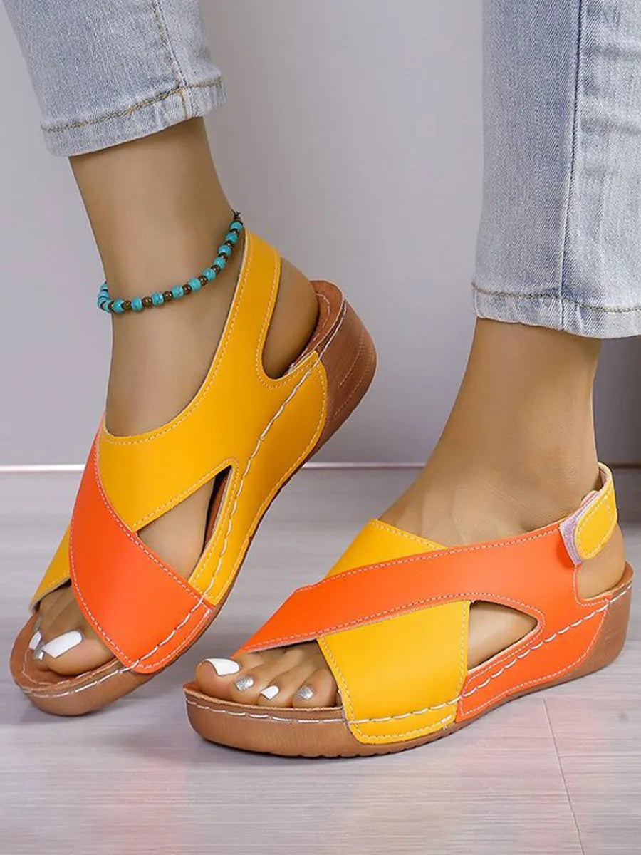 Fashion Fish Mouth Thick Bottom Velcro Sandals