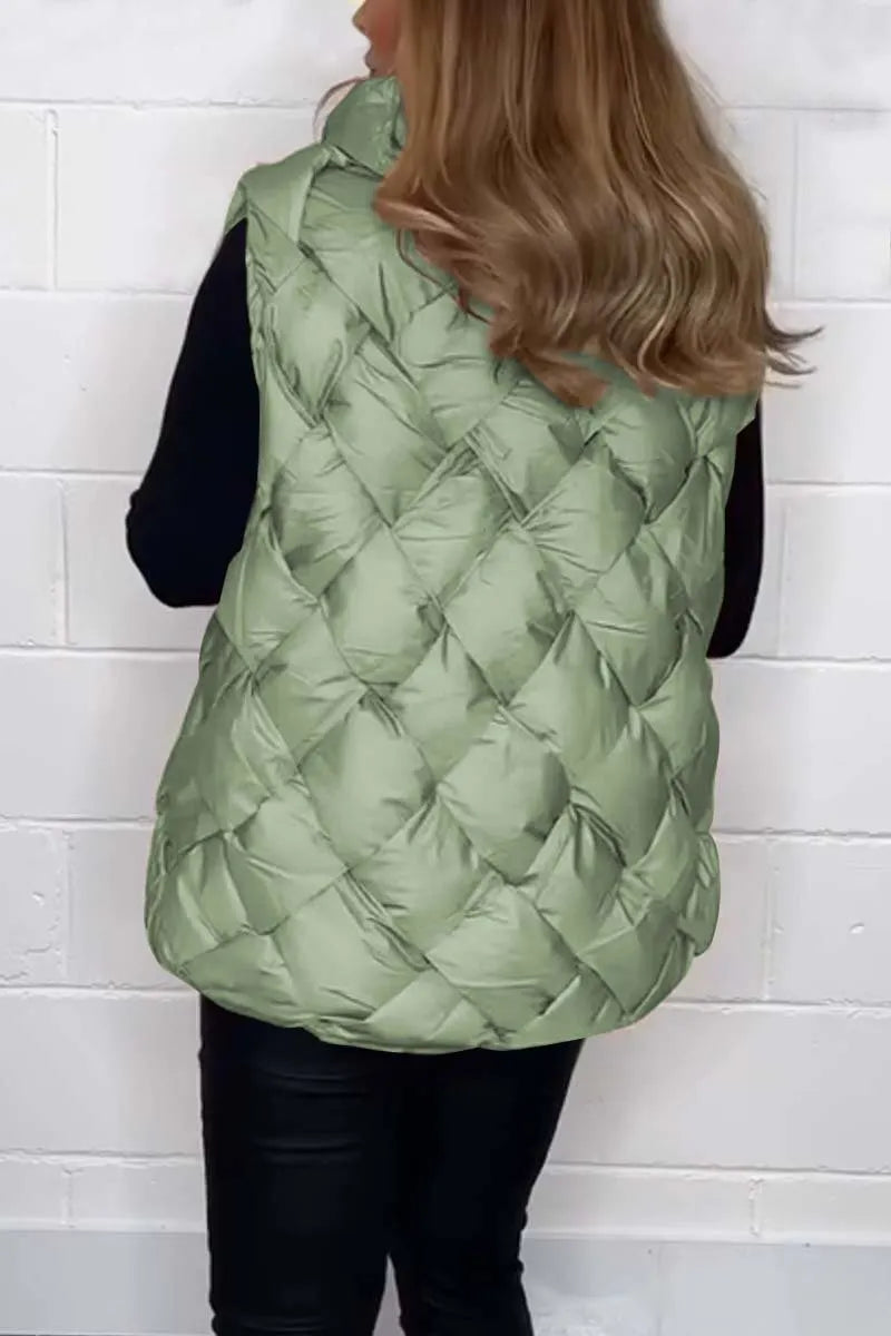 Women's casual hooded sleeveless cotton jacket