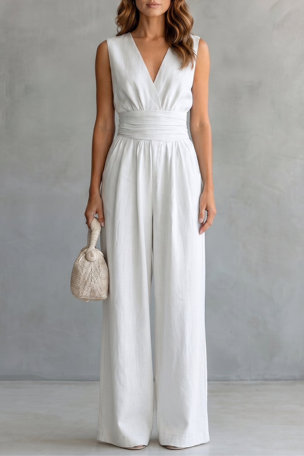 Waist-defining elegance – Sleeveless jumpsuit
