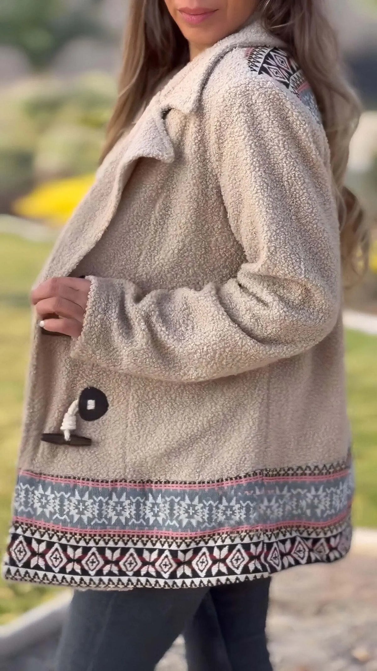 Women's Lapel Long Sleeve Duffle Coat