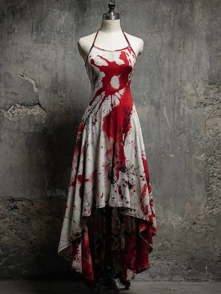 Retro Punk Blood Art Print Casual Dress