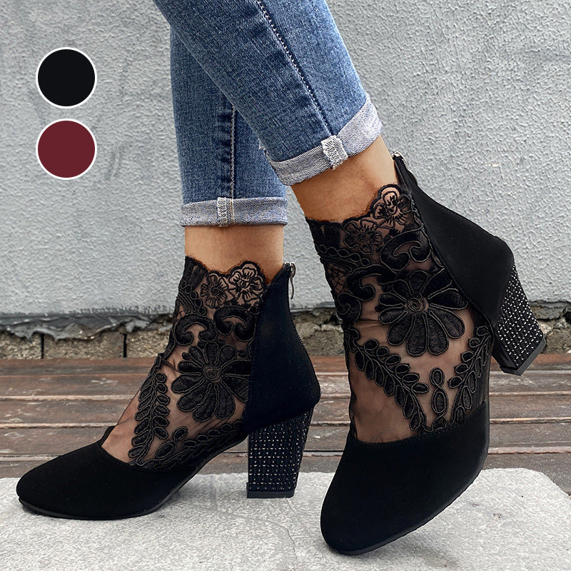 JOLIE? - Chic Lace Heeled Boots