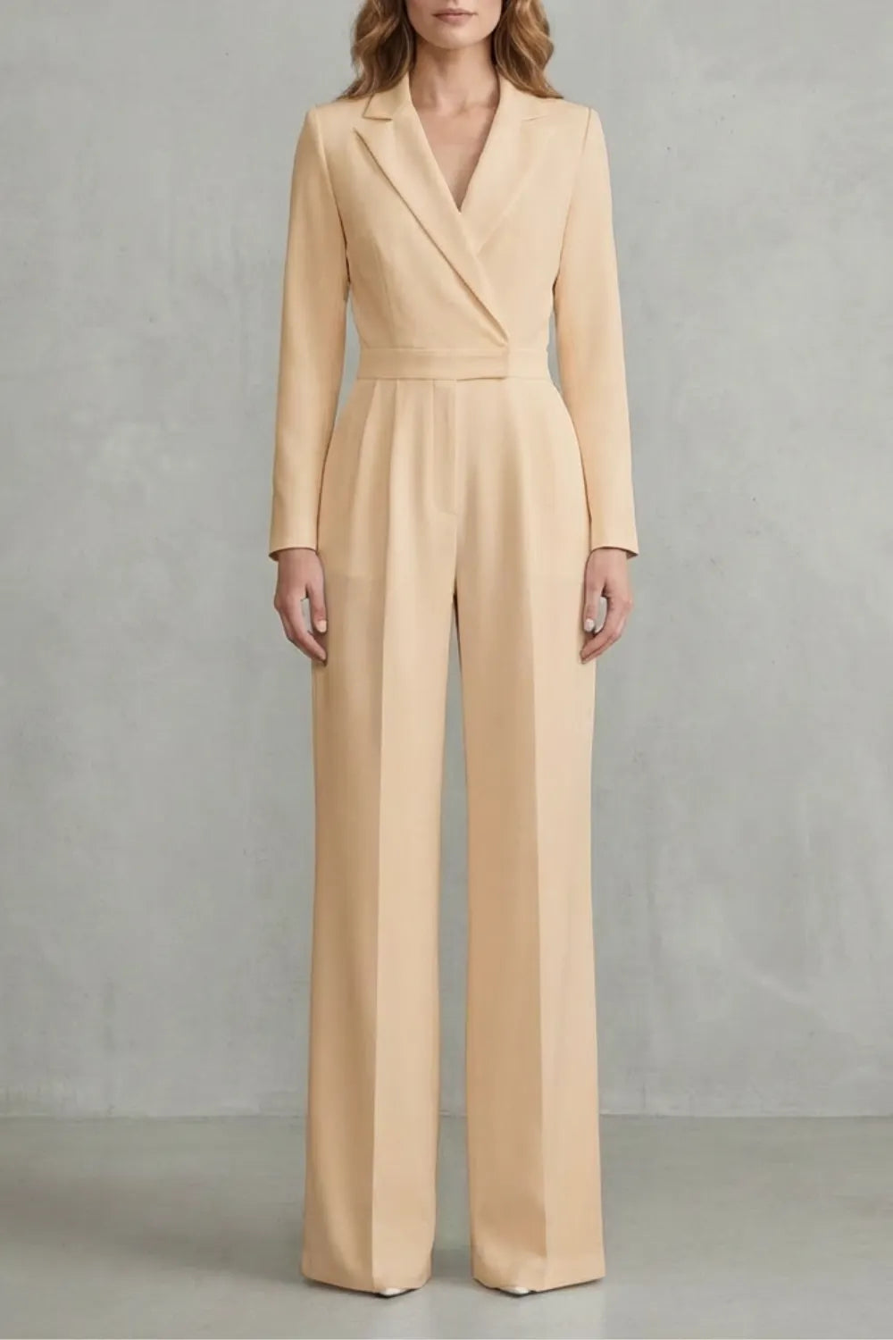 Slant-breasted Mid-waist Pantsuit – Elegant Commuter Jumpsuit