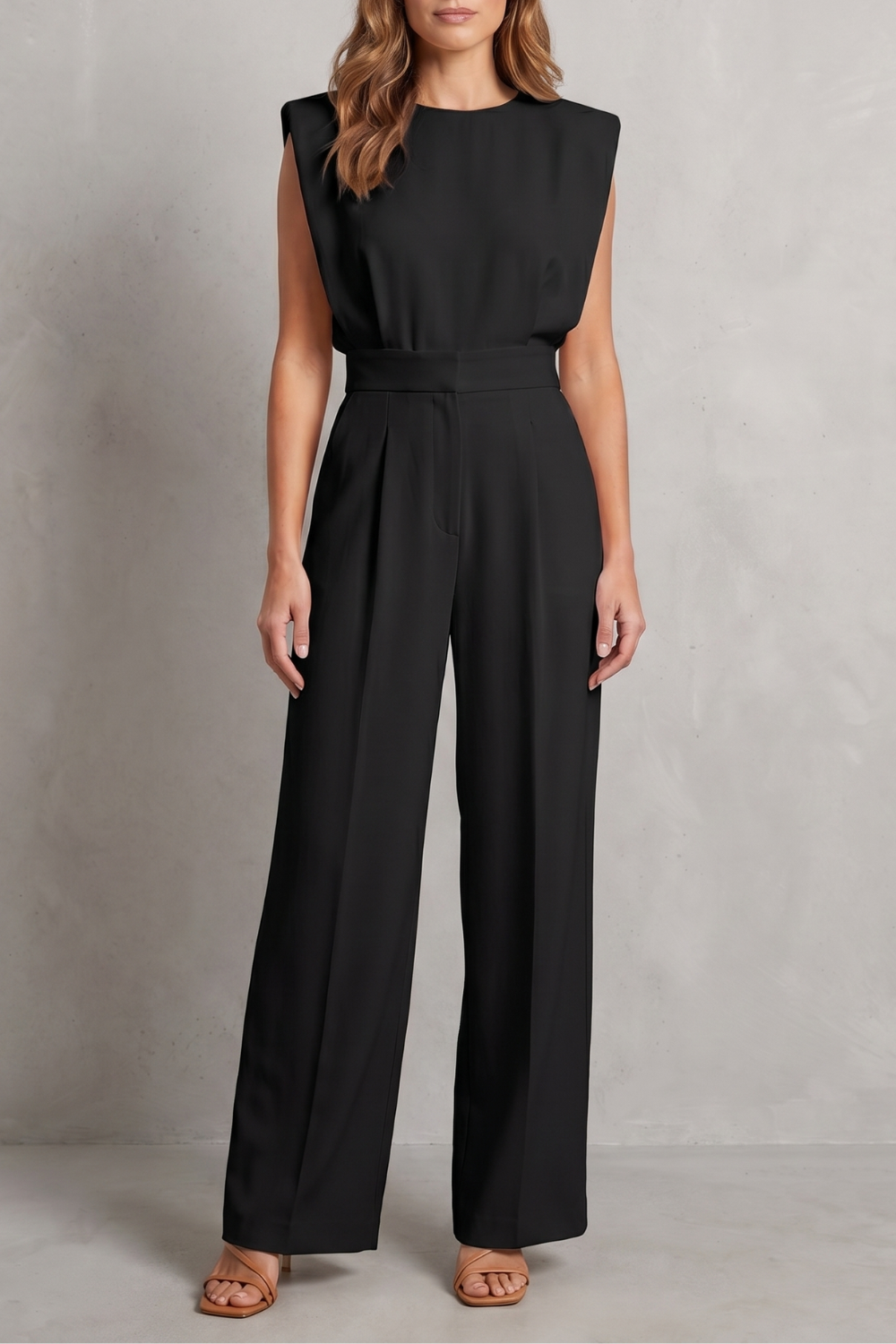Minimalist tailored elegance – Wide-leg jumpsuit