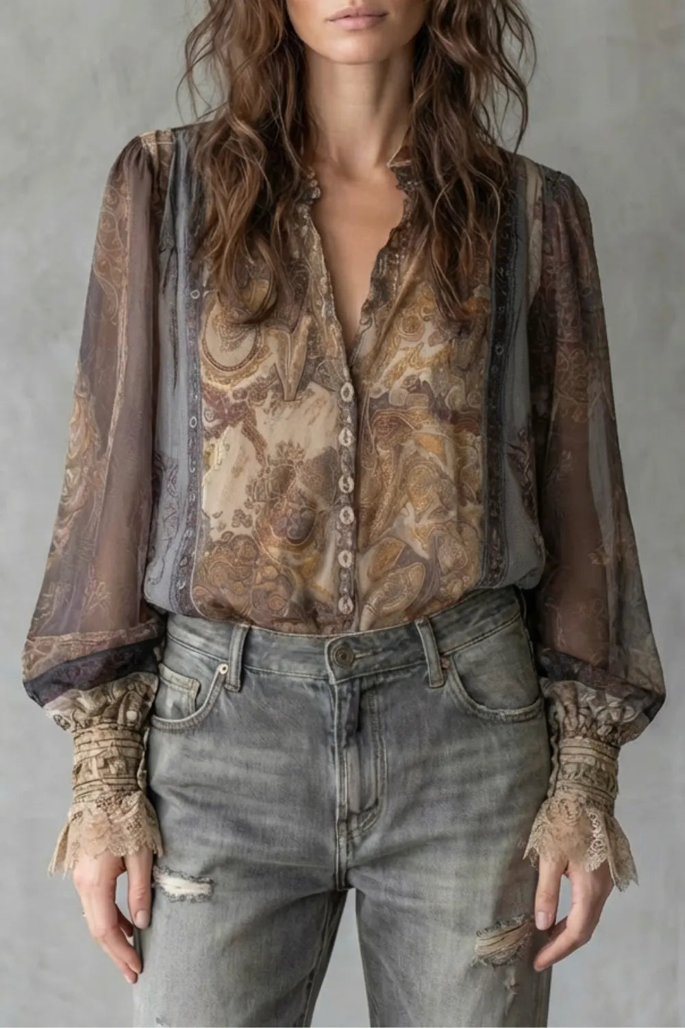 Sheer paisley romance – Boho blouse