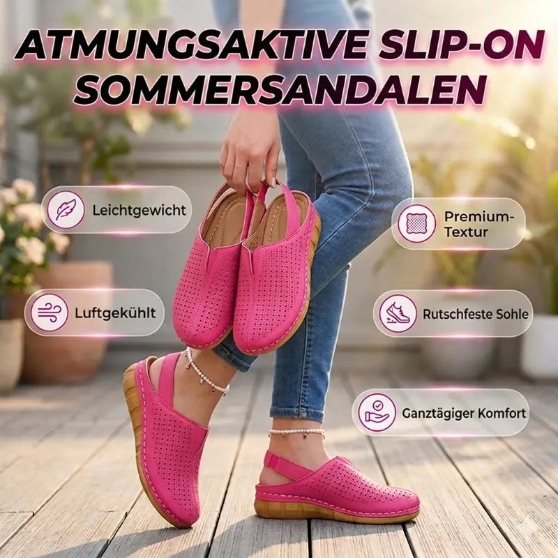 👡 Casual perforated wedge slingback sandals for women ✨