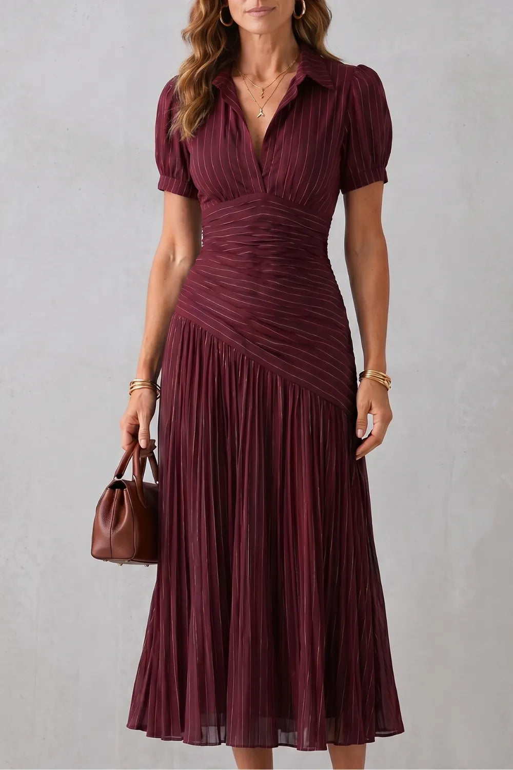 Pleated waist refinement – Midi dress