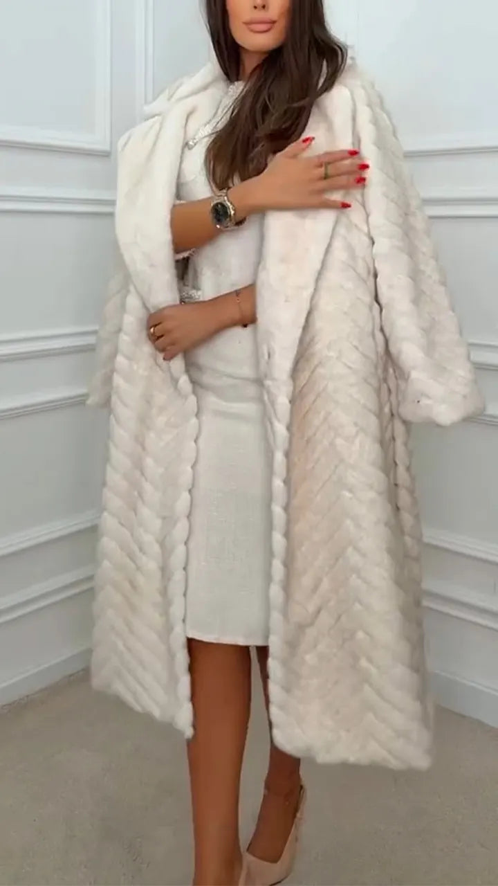 Women Lapel Plush Temperament Casual Coat