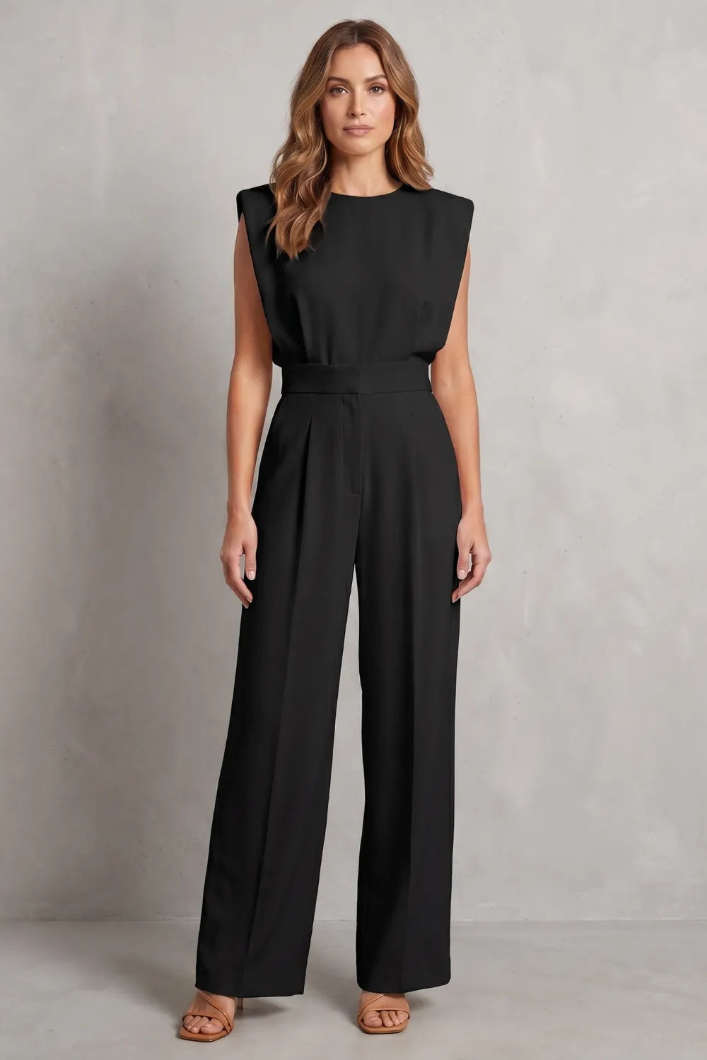 Minimalist tailored elegance – Wide-leg jumpsuit