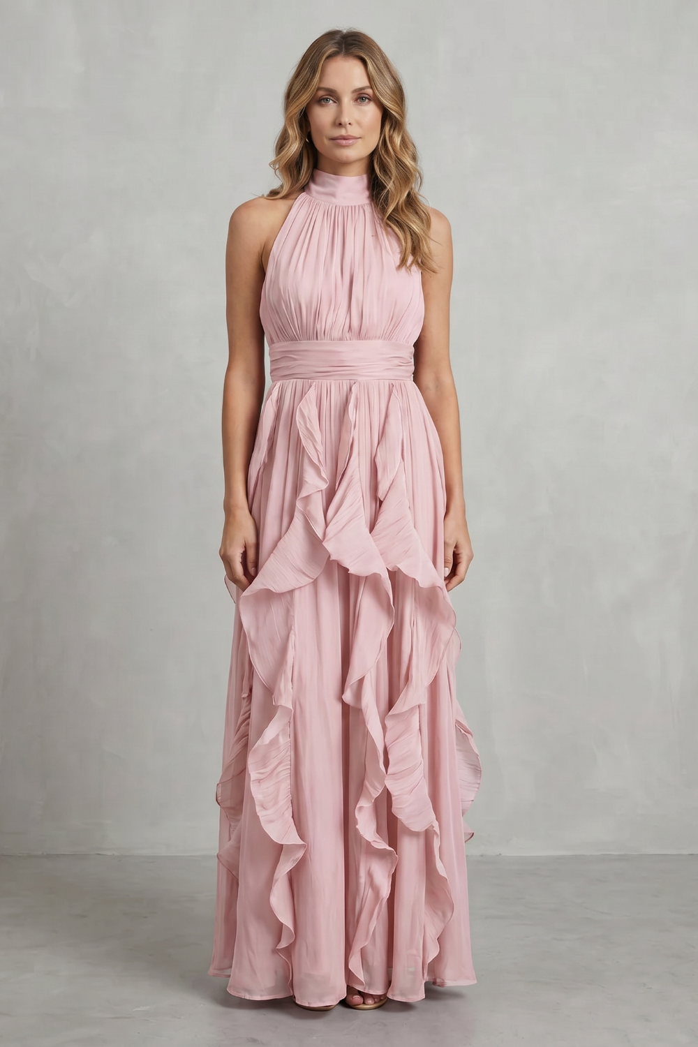 Ruffled chiffon elegance – Maxi dress