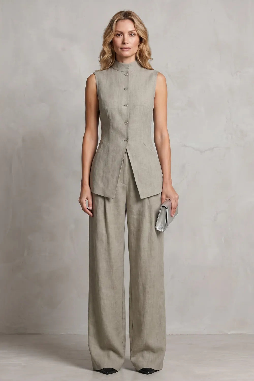 Draped tailored elegance – Trouser set