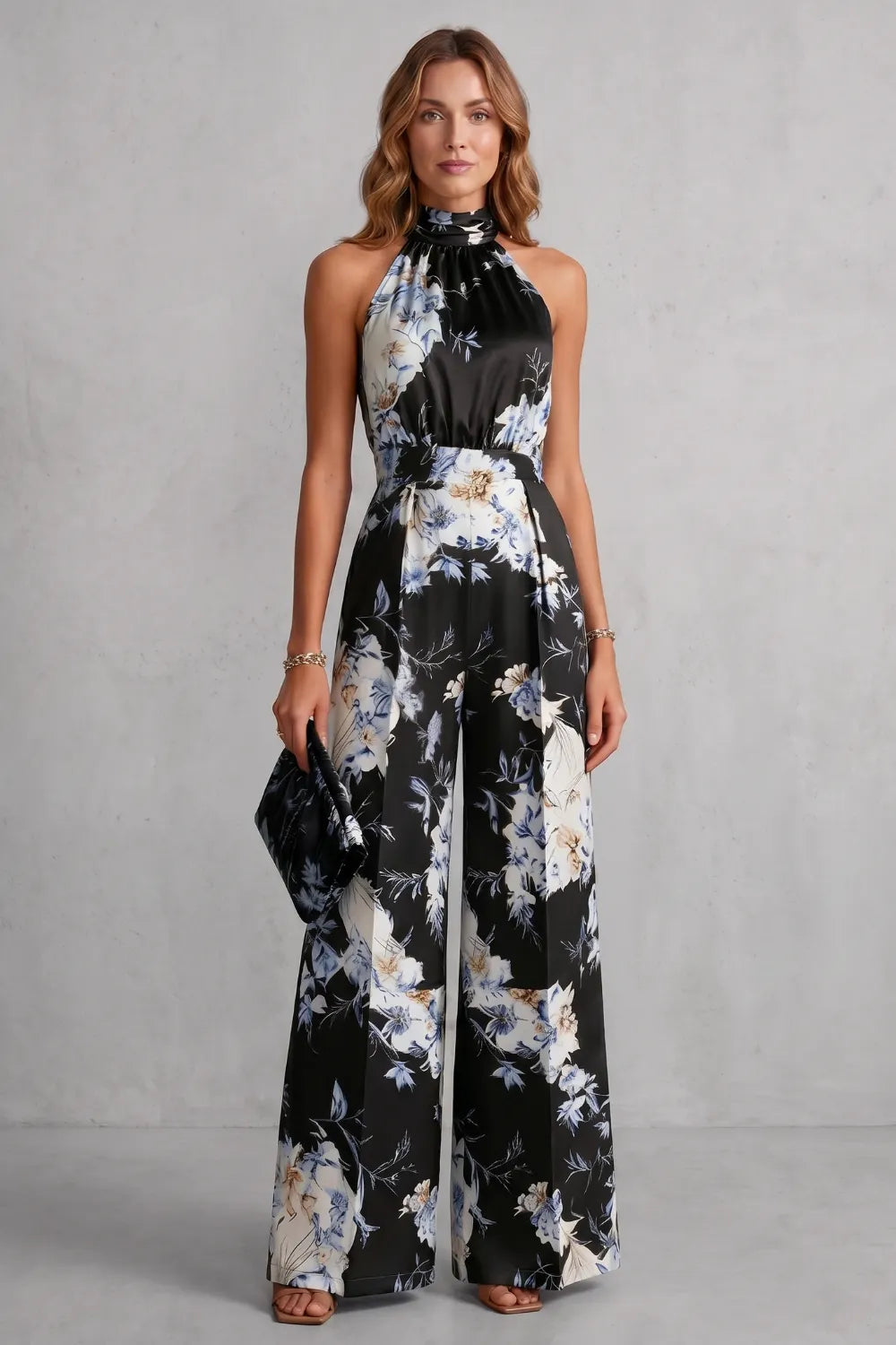 Romantic floral print – Halter jumpsuit