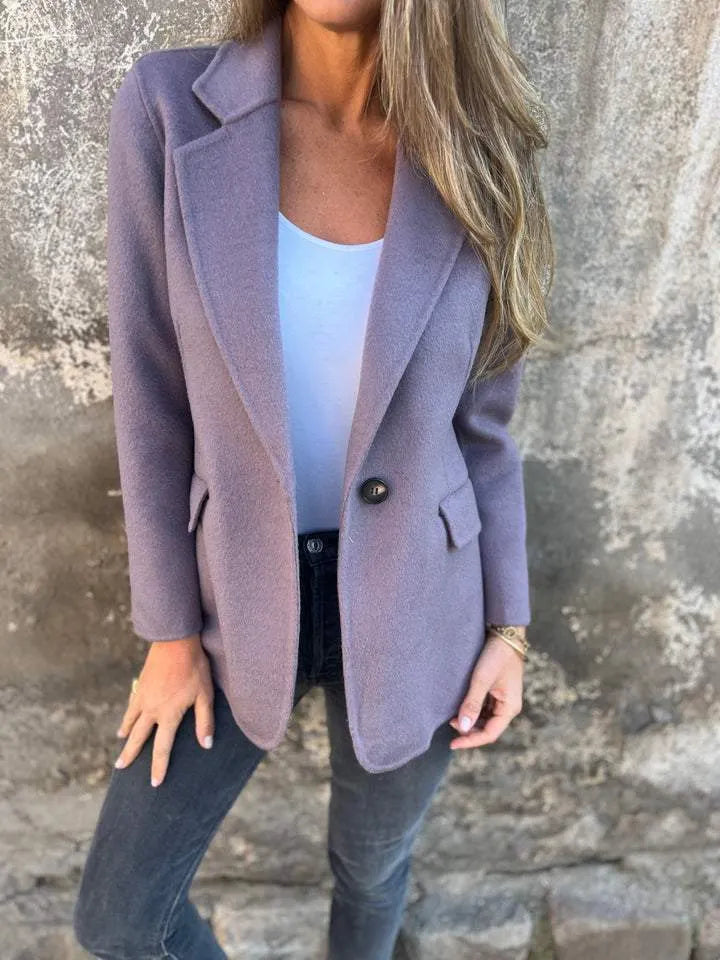 Lapel Long Sleeve Casual Jacket