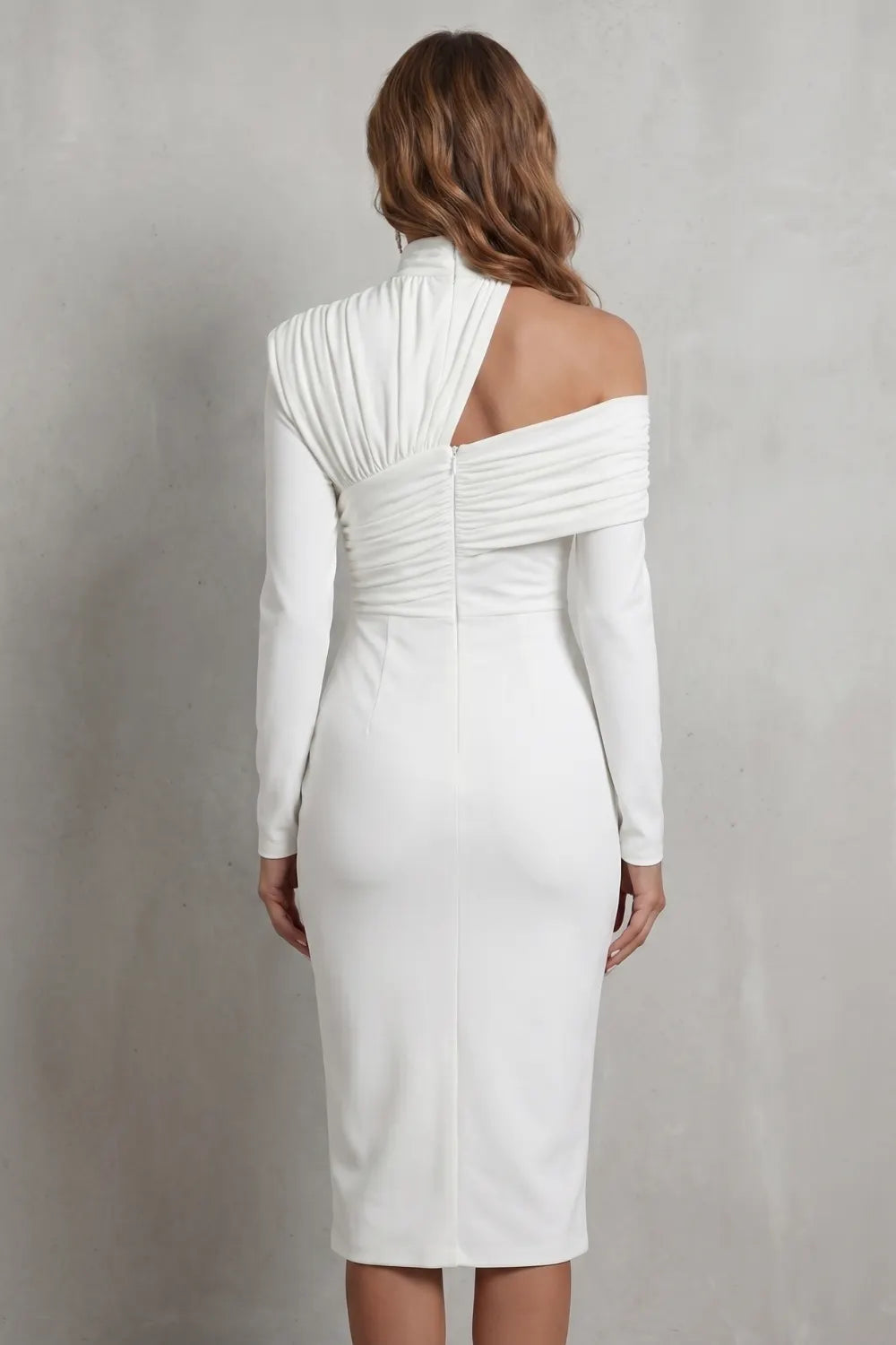 Draped couture elegance – Midi dress