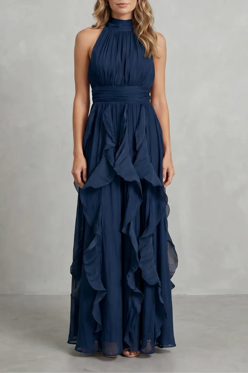 Ruffled chiffon elegance – Maxi dress