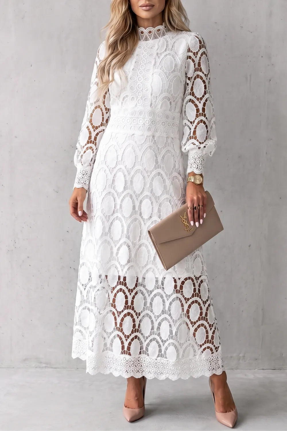 Intricate lace elegance – Midi dress