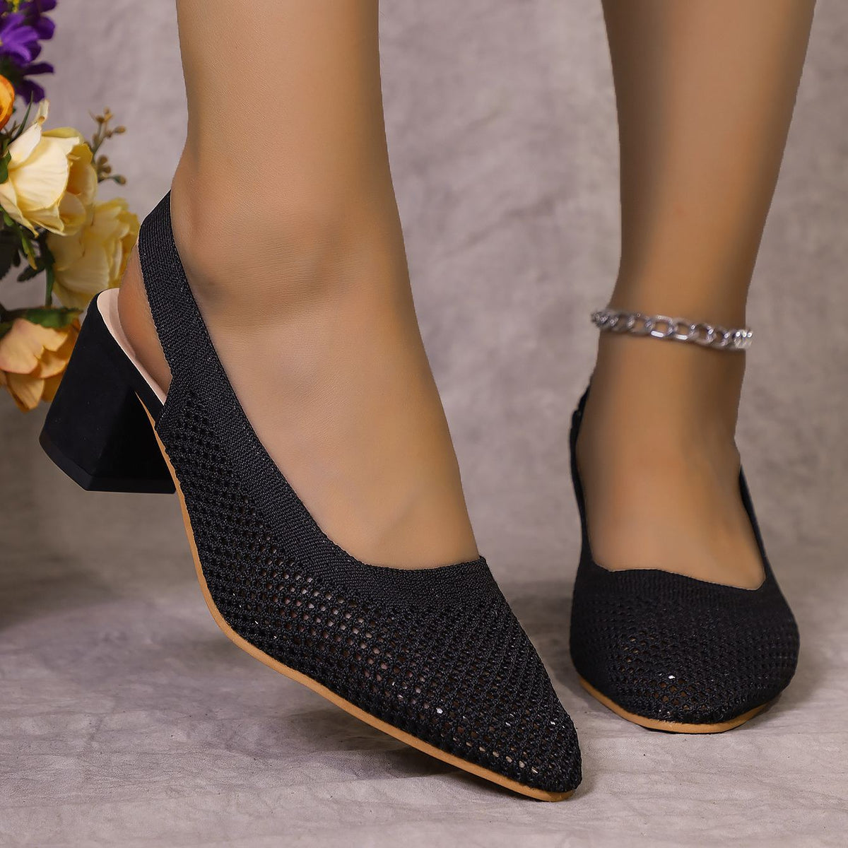 Breathable High-Heel Slipper Sandals for Women