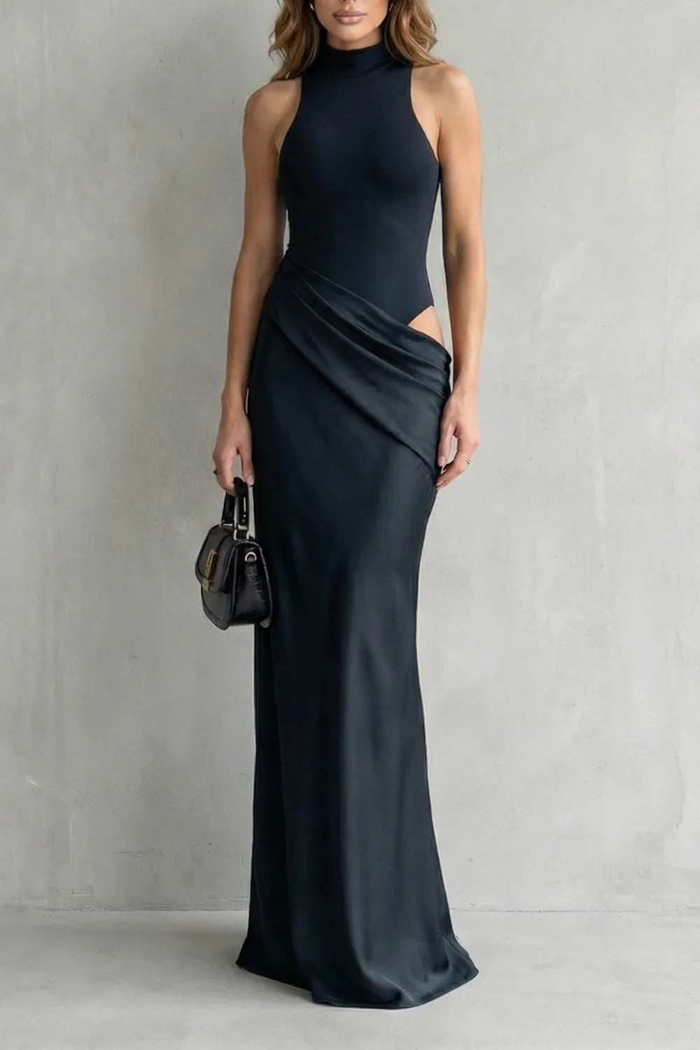 Sculpted allure – Women’s Cut-Out Maxi Dress