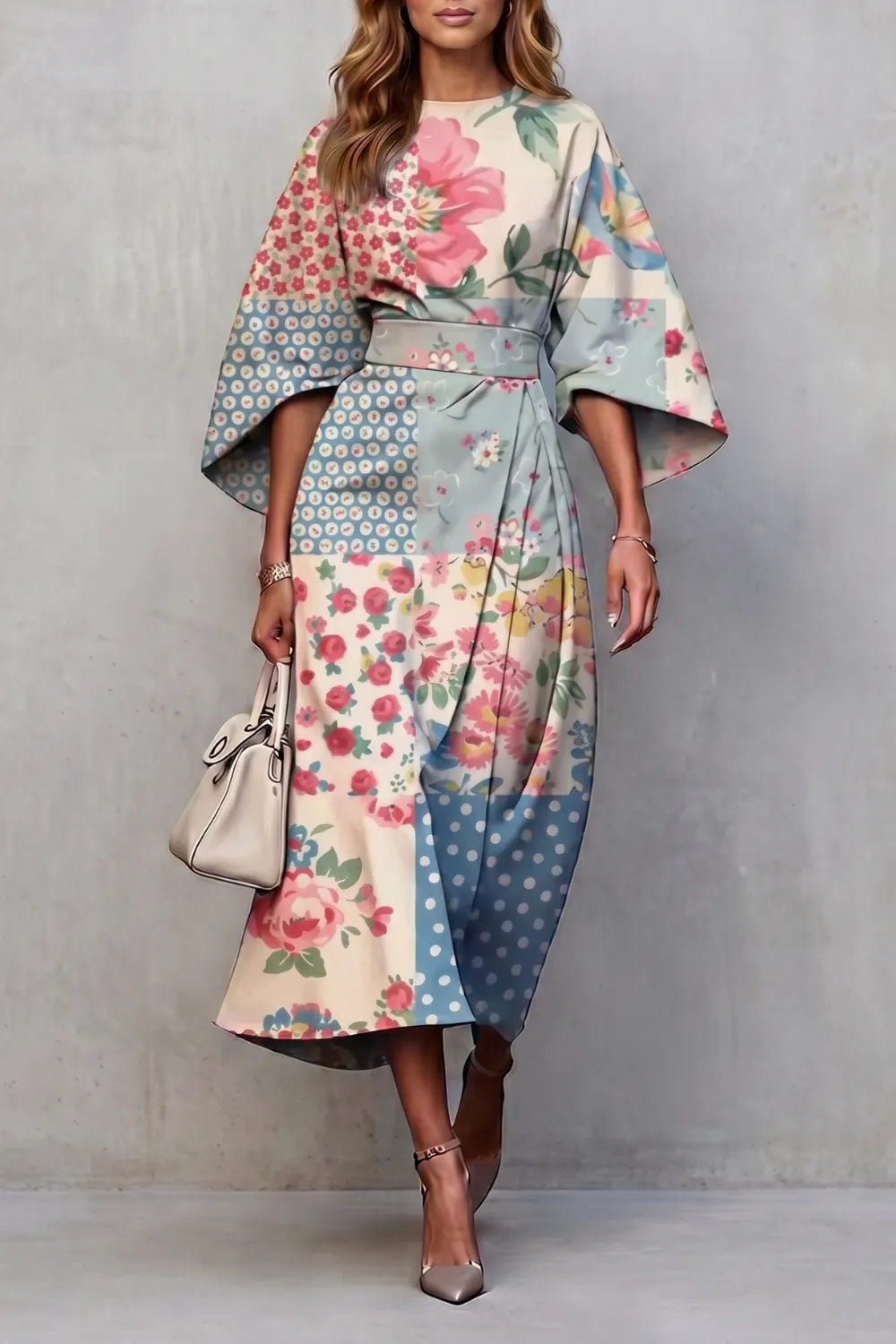 Vibrant watercolour blooms – Midi dress