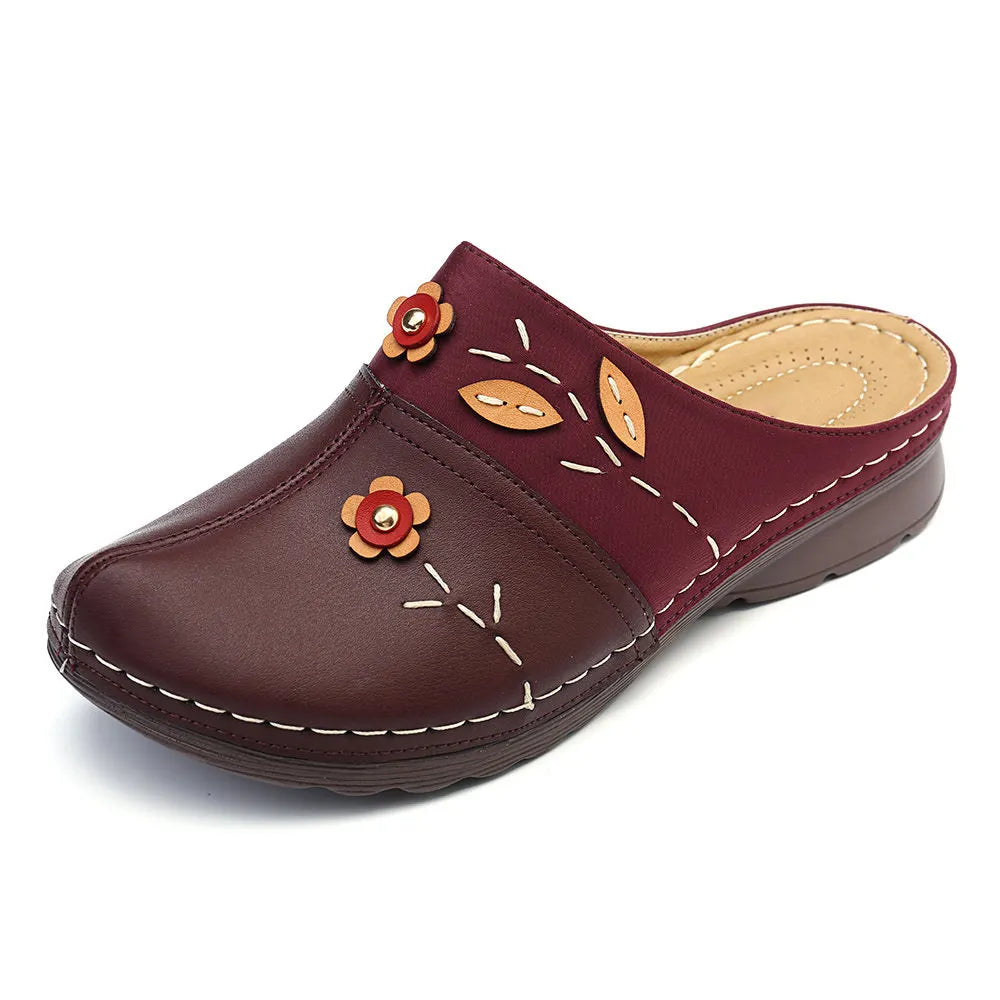 Women's Casual Leather Wedge Sandals