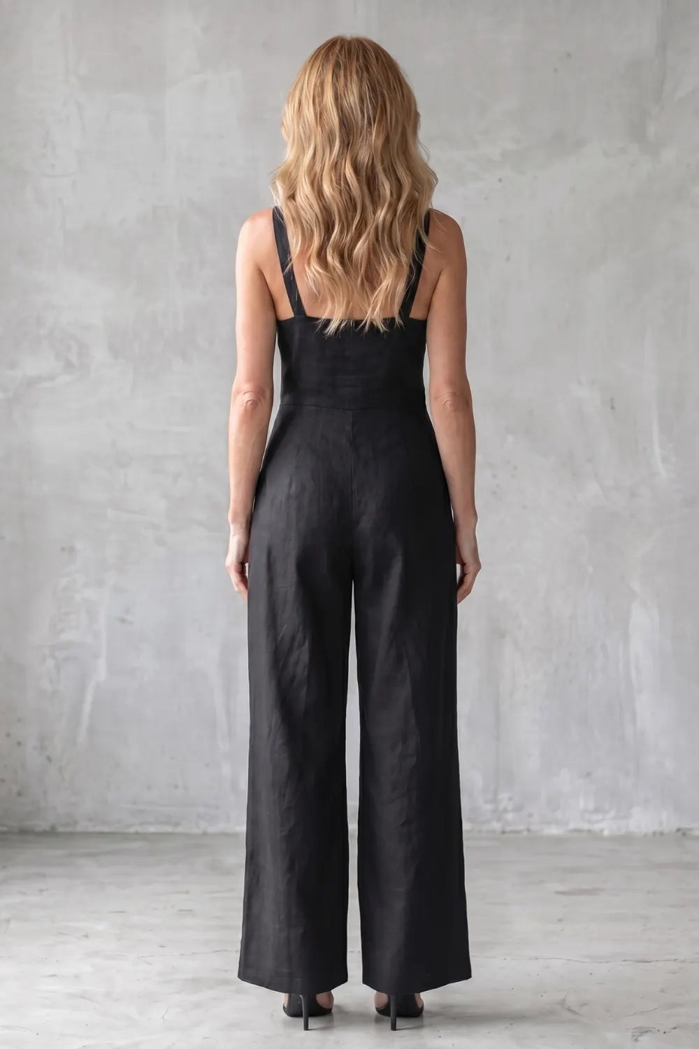 Contrast stitch utility – Wide-leg jumpsuit
