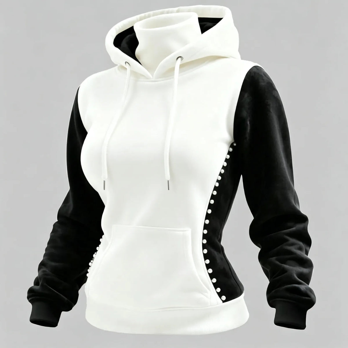 Stylish Two-Tone Hoodie with Unique Logo Design for Everyday Wear