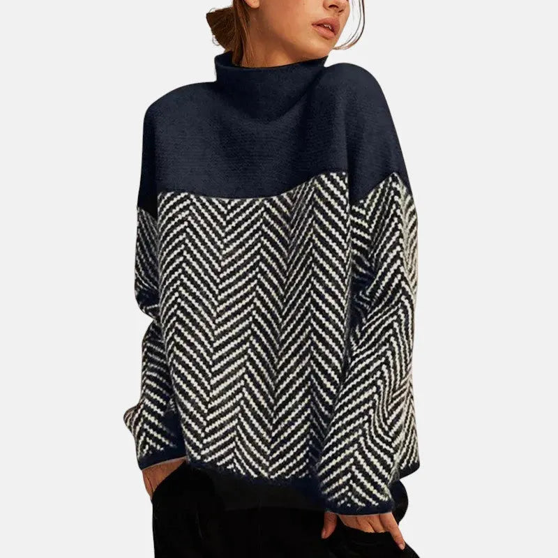 Eva - Herringbone Knit Sweater