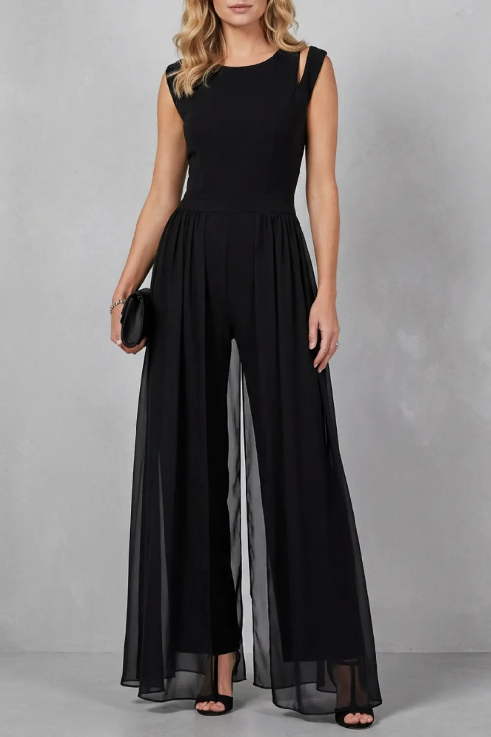 Sheer panel cutout – Evening jumpsuit