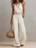 Stylish Boho Mock Neck High-waisted Jumpsuit