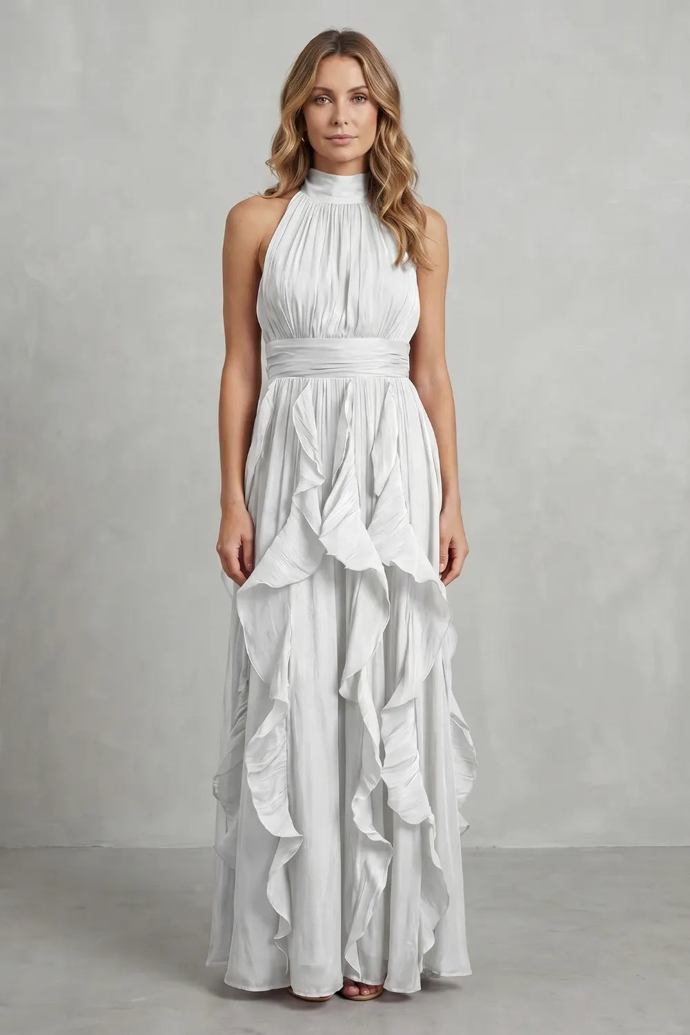 Ruffled chiffon elegance – Maxi dress