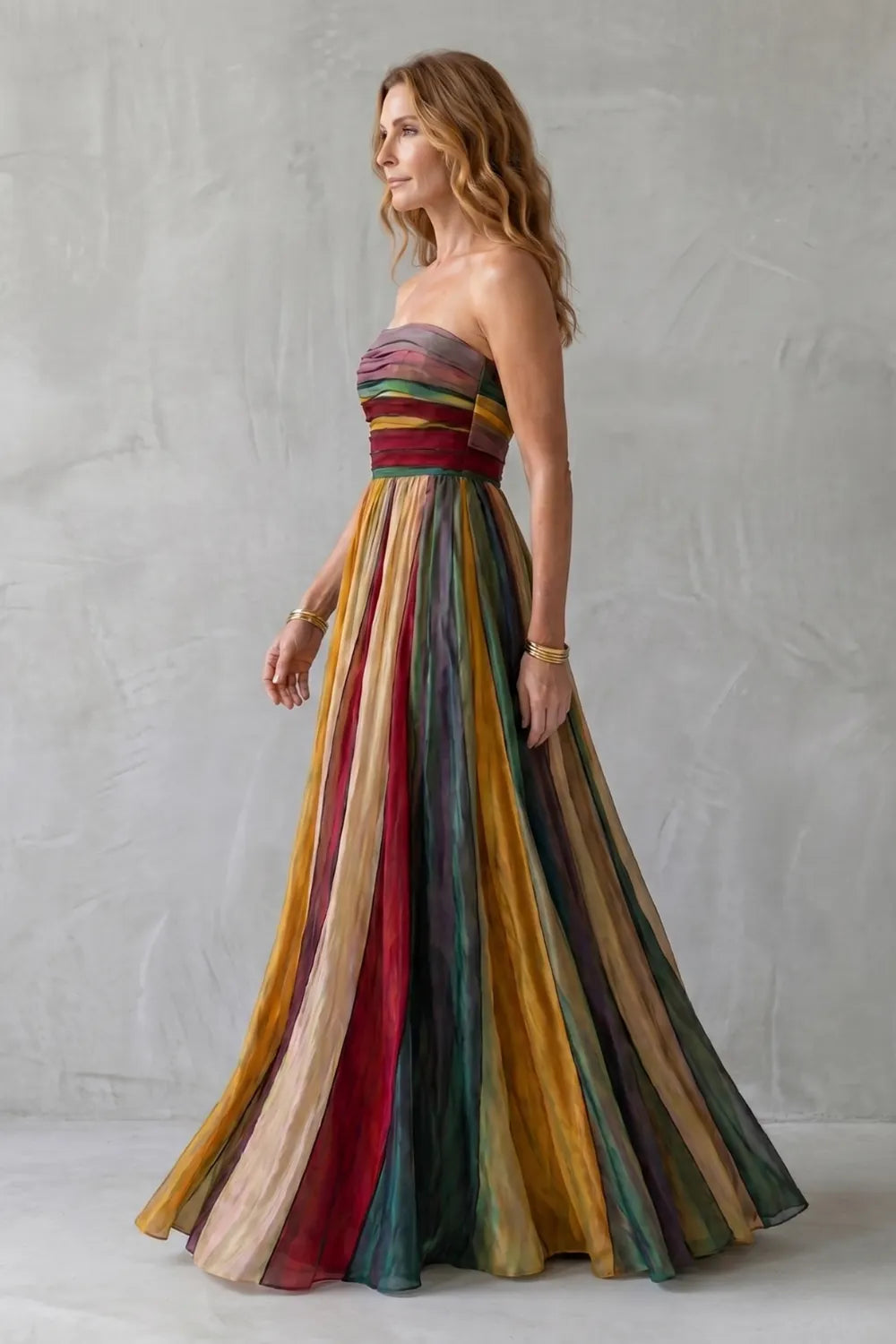 Multicolour sunset stripes – Maxi dress