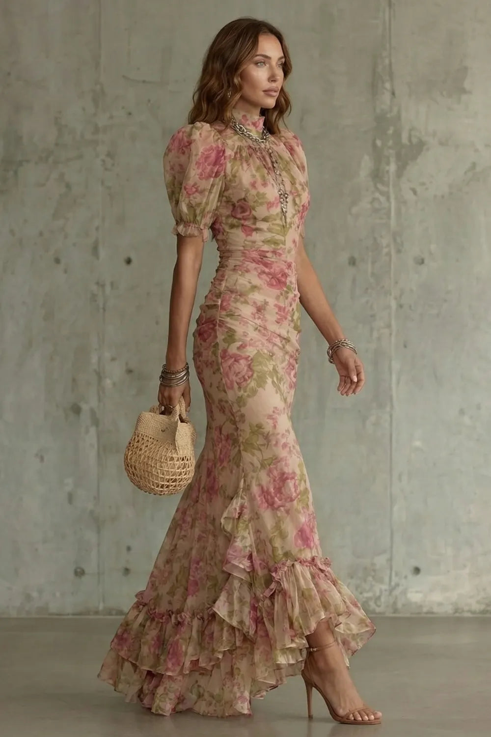 Romantic floral silhouette – Maxi dress
