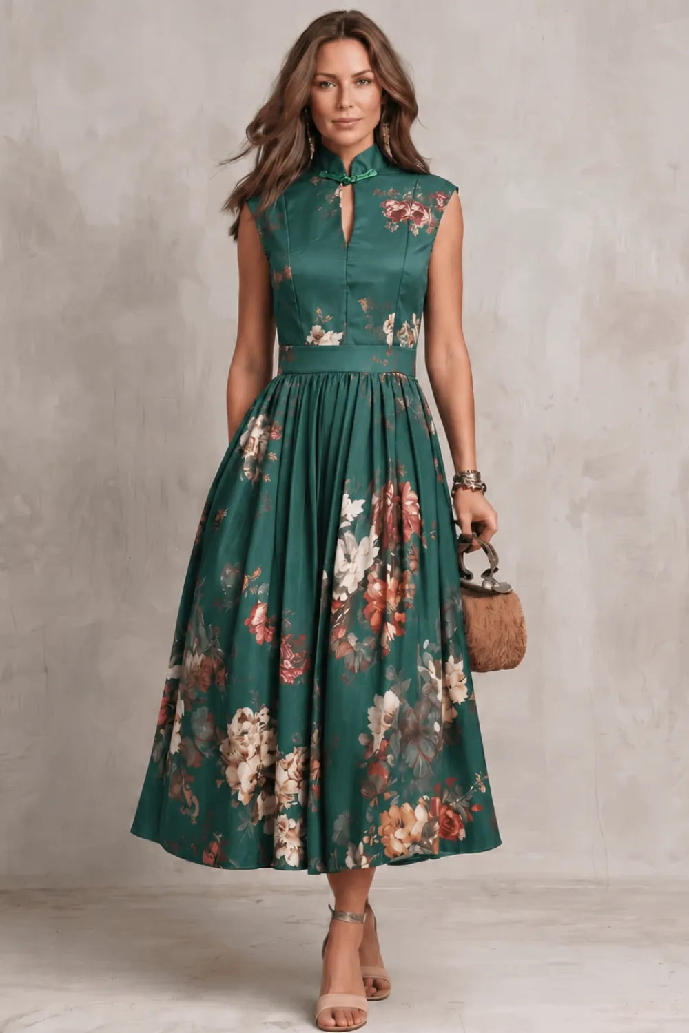 Vintage floral elegance – Midi dress