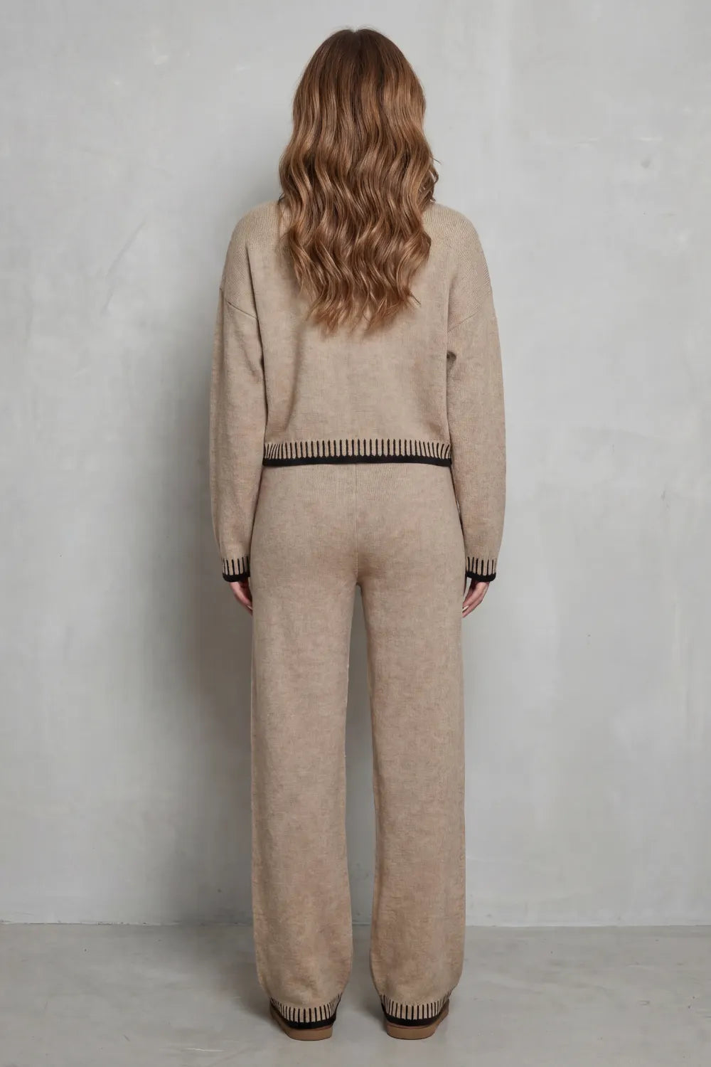 Contrast trim – Knit loungewear set